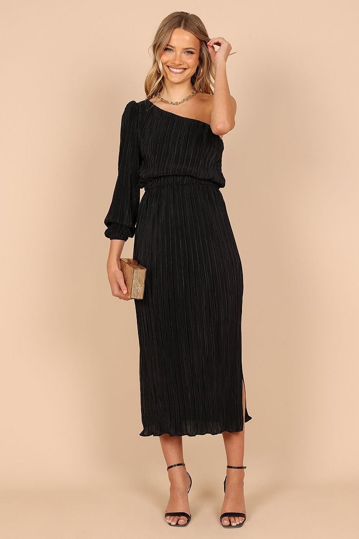 Petal and Pup Women's Pontee One Shoulder Pleated Midi Dress