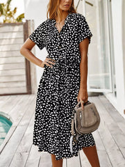 Animal Print Short Sleeve Dress
