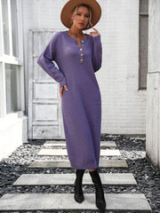 Massey Knit Midi Sweater Dress - Mauve