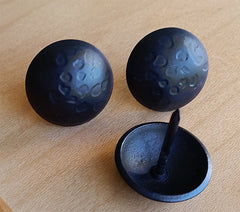 100 pack SALE Round Clavos - 1" dia. Lightly Hammered - Matte black finish - 3 - Wild West Hardware