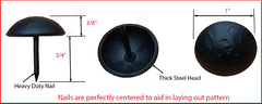 100 pack SALE Round Clavos - 1" dia. Lightly Hammered - Matte black finish - Dimensions - Wild West Hardware