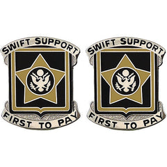 15th Finance Battalion Unit Crest (Swift Support First To Pay) Army Unit Crests