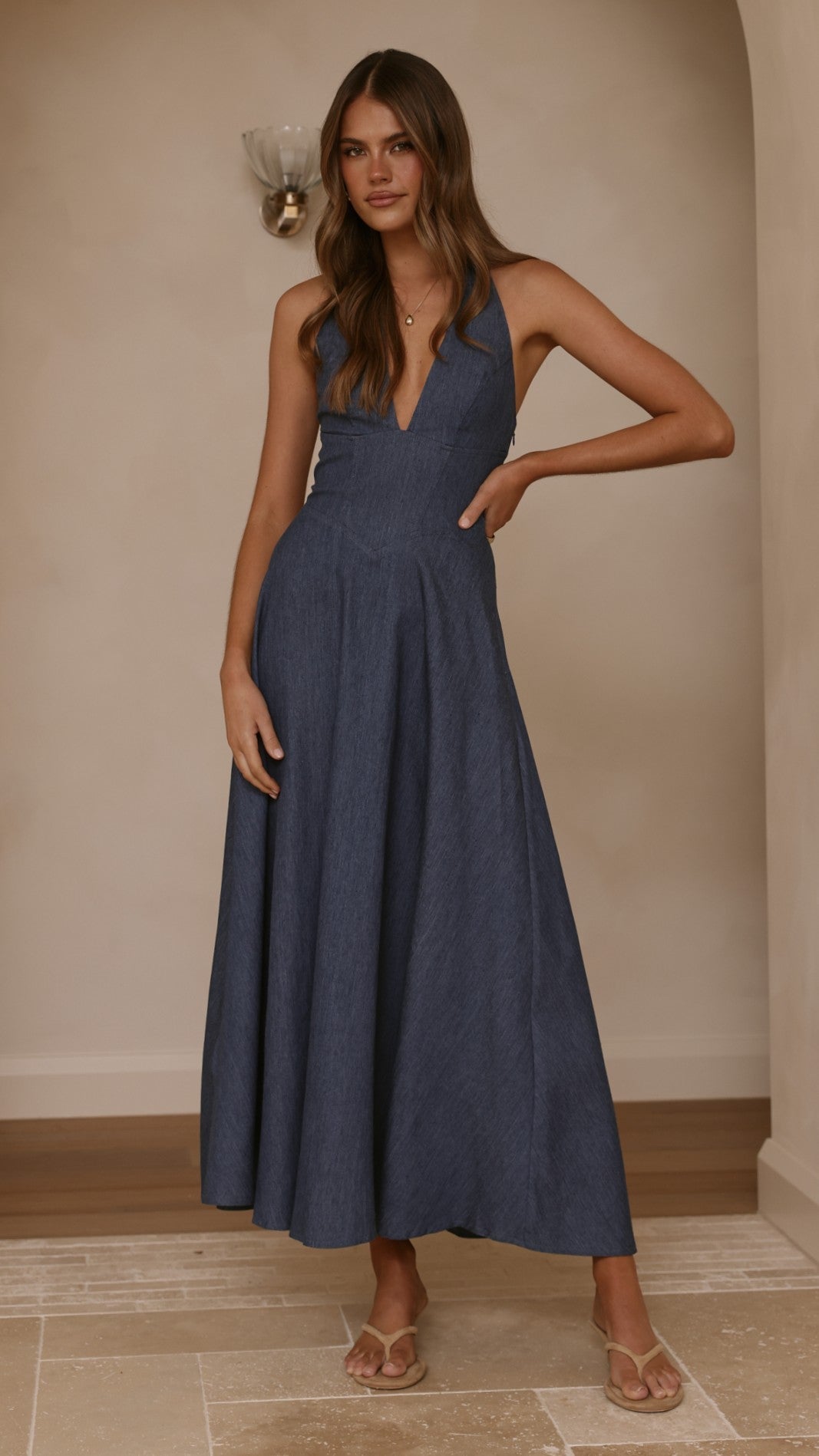 Skye Maxi Dress - Steel Blue