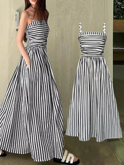 Striped Sleeveless Maxi Dress