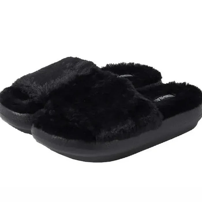 32 Degree Heat Plush Cushion Slide Black