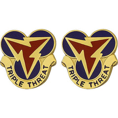 3rd Signal Brigade Unit Crest (Triple Threat) Army Unit Crests
