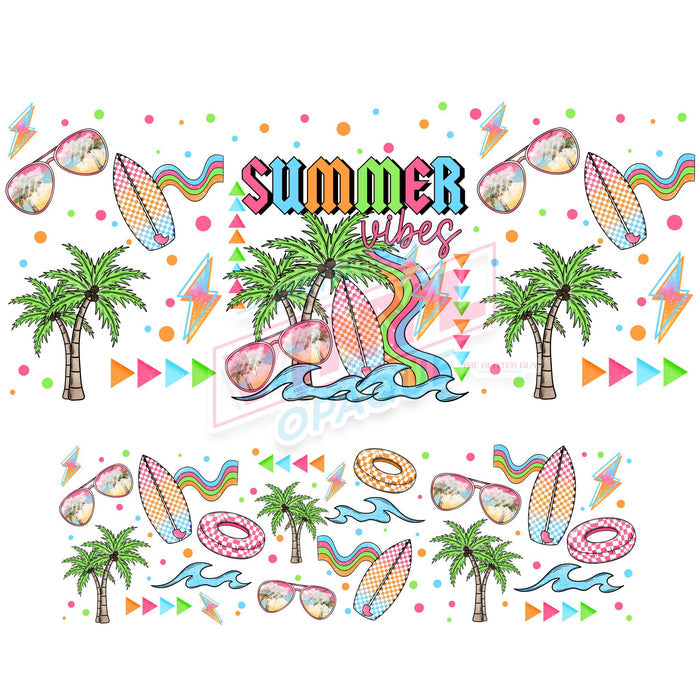 40 oz Tumbler Wrap - UVDTF Ink Transfers - Summer Vibes | UVDTF from The Glitter Guy