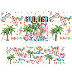 40 oz Tumbler Wrap - UVDTF Ink Transfers - Summer Vibes | UVDTF from The Glitter Guy