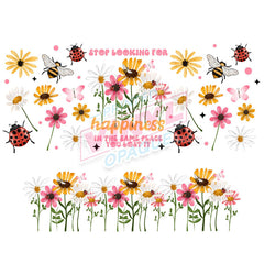 40 oz Tumbler Wrap - UVDTF Ink Transfers - Wild Flower | UVDTF from The Glitter Guy