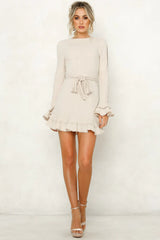 Follow My Lead Dress Beige