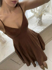 A-Line Spaghetti Strap Midi Dress