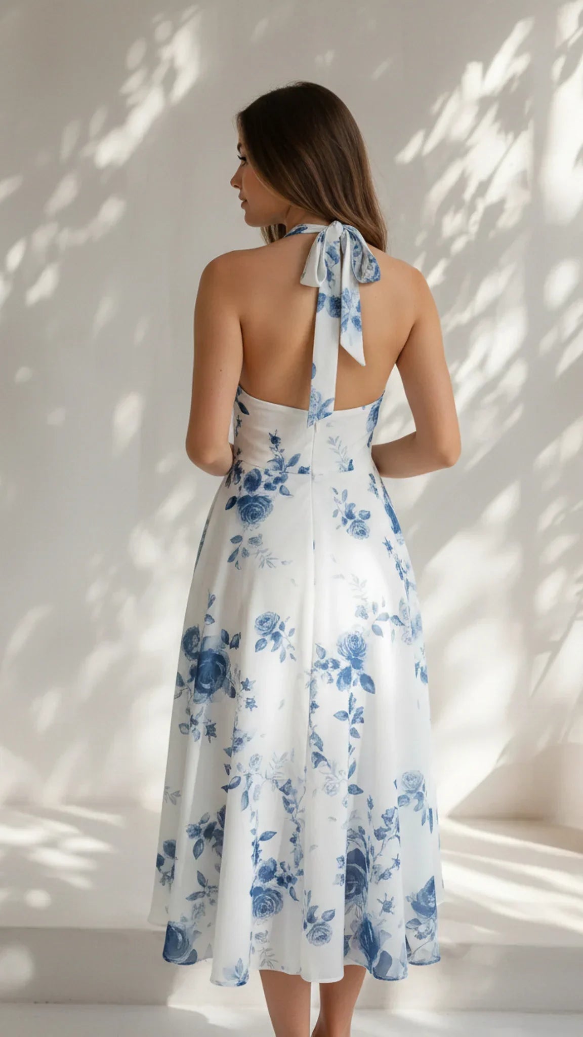 Maribel Floral Halter Midi Dress