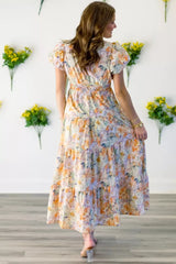 Floral Print Smocked Tiered Maxi Dress