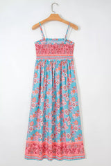 Bohemian Ethnic Print Spaghetti Straps Vacation Maxi Dress