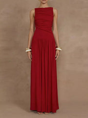 Ruched Sleeveless Maxi Dress