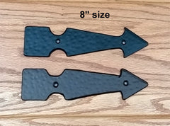8" Faux Arrow Hinge with Hammered distressed surface - Wild West Hardware