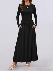 Long Sleeve Maxi Dress with Pockets