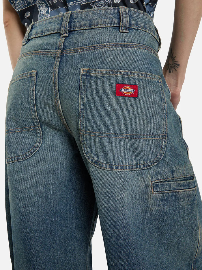 DICKIES 957 Loose Tapered Work Jeans W - Khaki Tinted Blue - Uncategorized PANTOLON