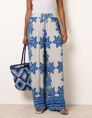 Paisley Floral Wide Leg Printed Trousers