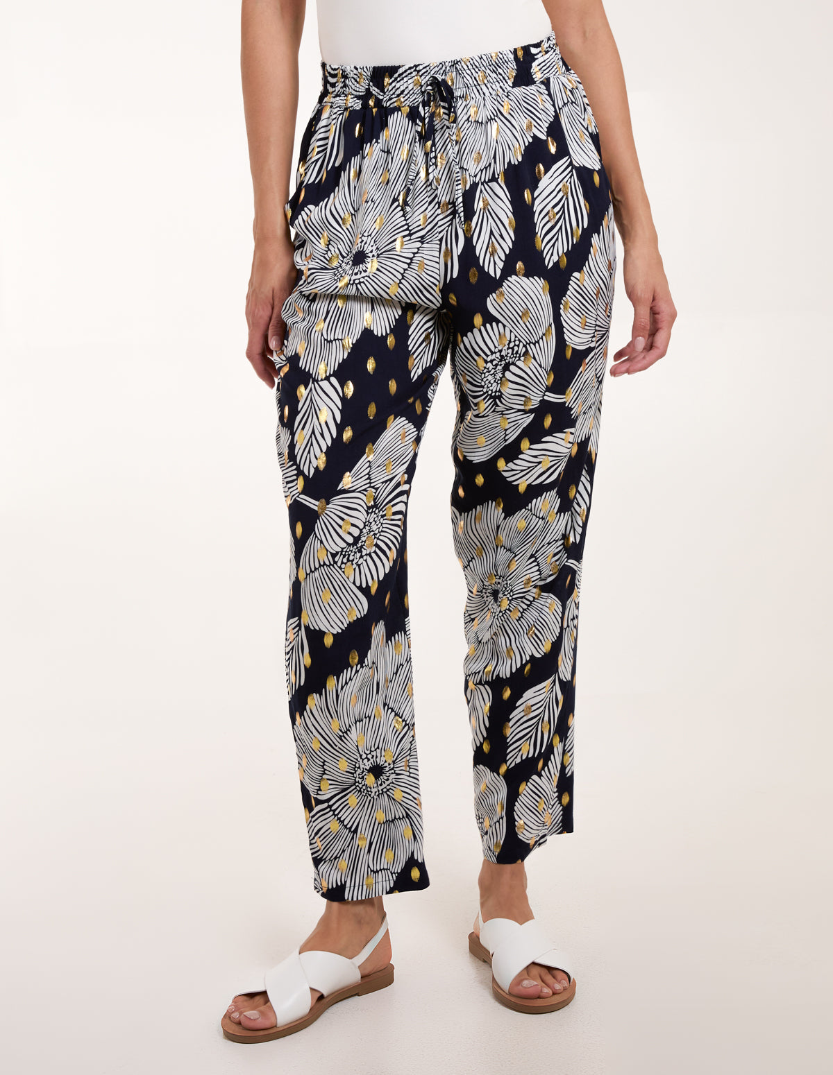 Gold Foil Printed Trousers