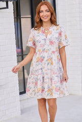 Blooming Beautifully Floral Tiered Mini Dress