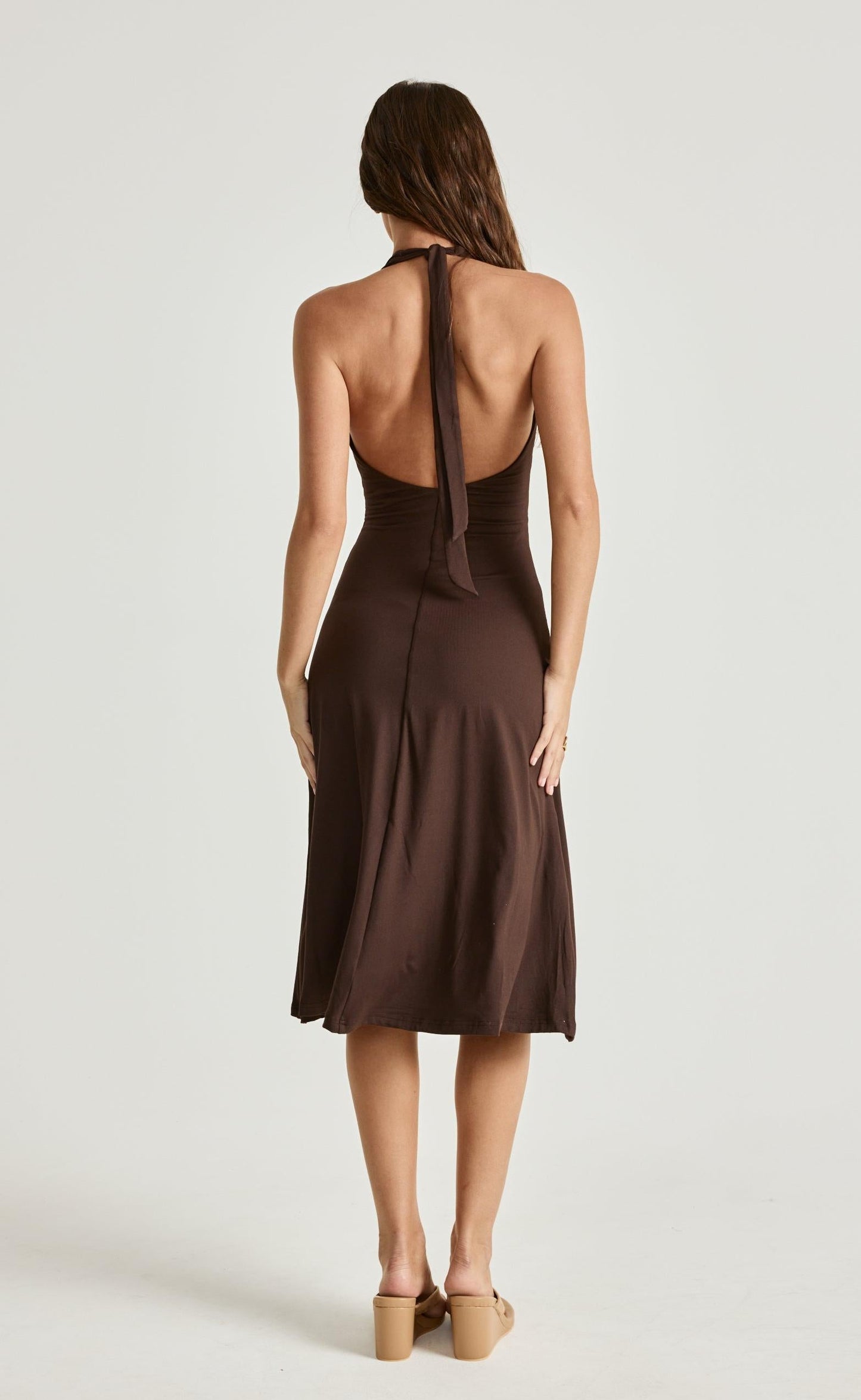 Sable Midi Dress (Chocolate)