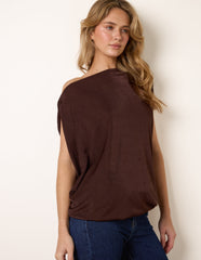 Deep Band Slinky Oversize Tunic Top