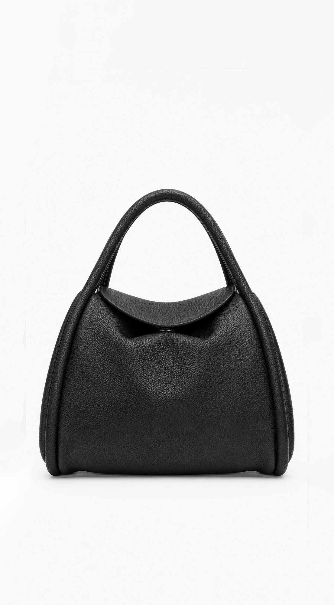 Siena Vegan Leather Top Handle Shoulder Bag - Black