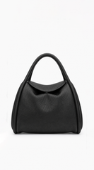 Siena Vegan Leather Top Handle Shoulder Bag - Black