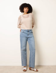 Round Neck Net Top