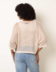 Round Neck Net Top