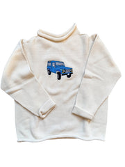 A Soft Idea Roll Neck Sweater in Natural with Land Rover