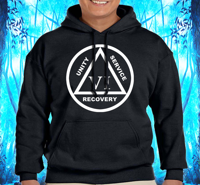 AA - 10" Symbol Year Sober Hoodies