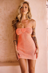 After Party Crochet Mini Dress - Neon Pink