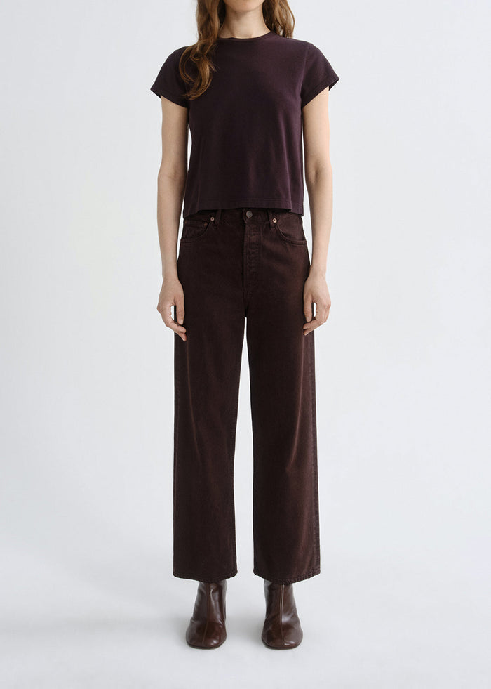 Agolde Ren High Rise Wide Leg Pant in Sloe Berry