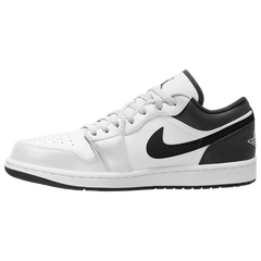 Air Jordan 1 Low Men's Black and White Shoes - 553558-132