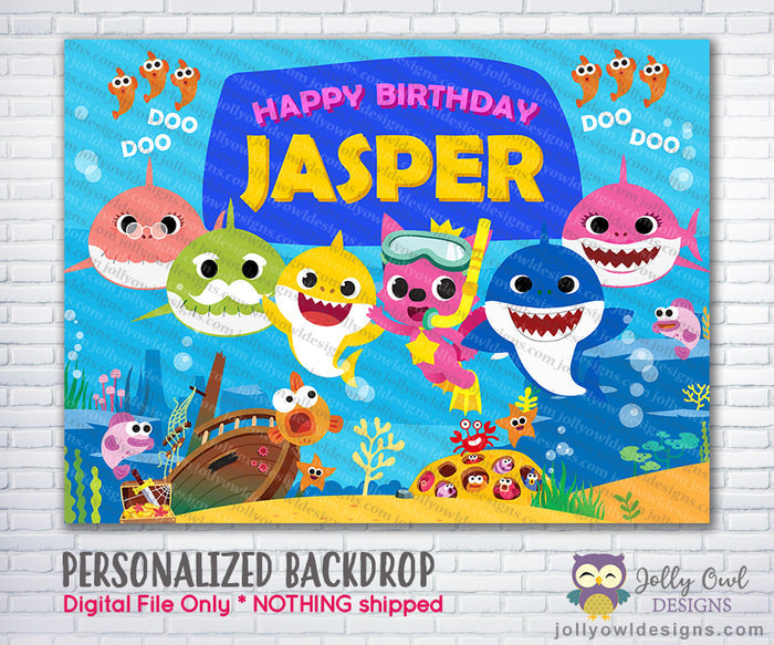Baby Shark Party Backdrop