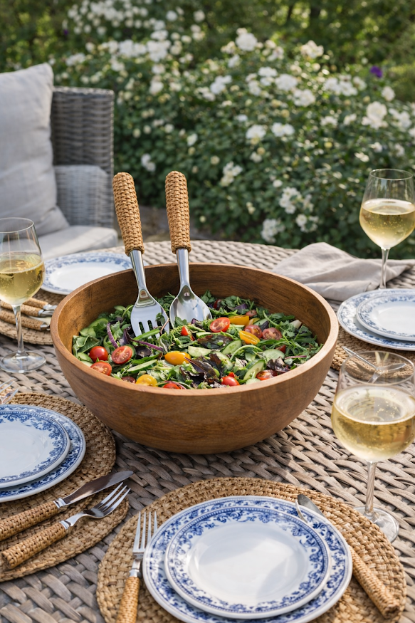 Basketweave Salad Server Set