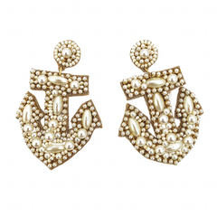 Beth Ladd Collections - Pearl Anchor Earrings