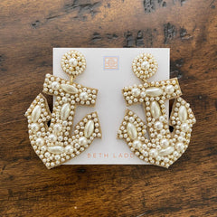 Beth Ladd Collections - Pearl Anchor Earrings
