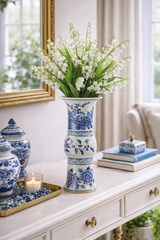 Bird and Floral Trumpet Vase by The Enchanted Home