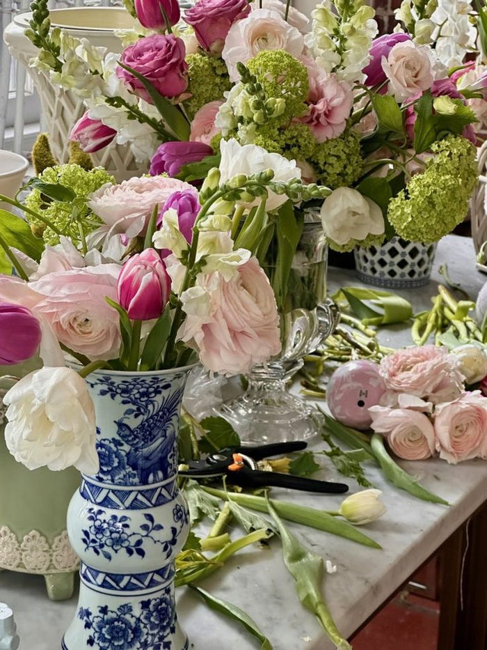 Bird and Floral Trumpet Vase by The Enchanted Home