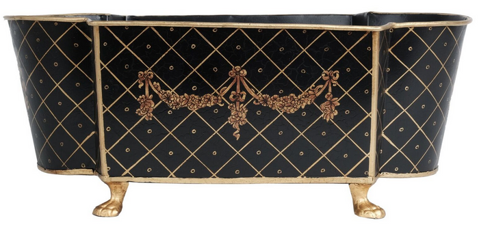 Black and Gold Long Trellis Garland Planter by The Enchanted Home