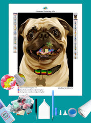 Black Mask Pug Diamond Painting