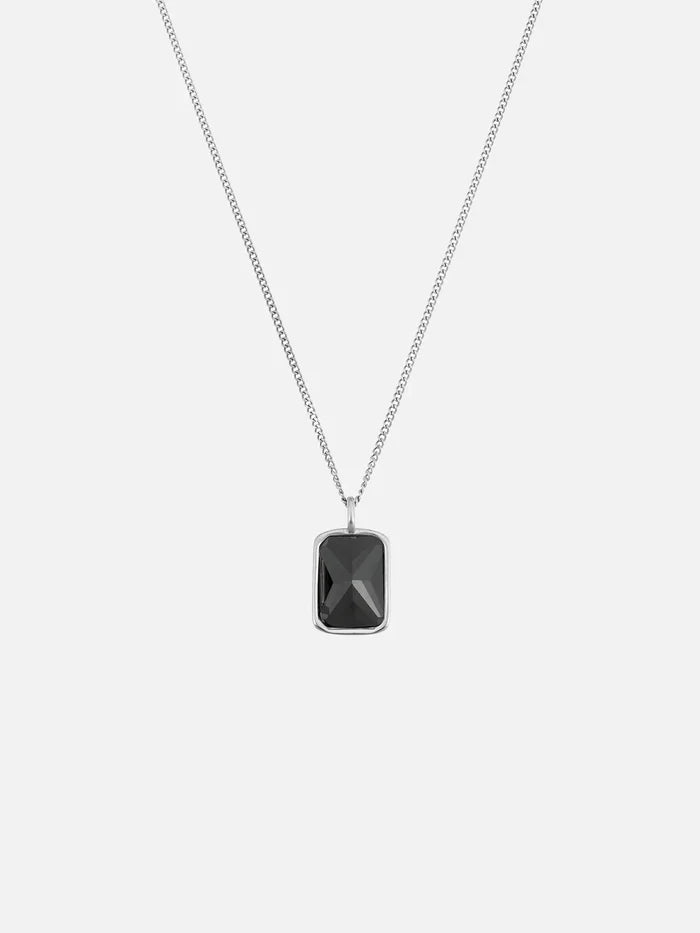 ATOLYEWOLF Black Stone Necklace in Silver - Kategorize edilmemiş KOLYE