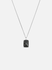ATOLYEWOLF Black Stone Necklace in Silver - Kategorize edilmemiş KOLYE