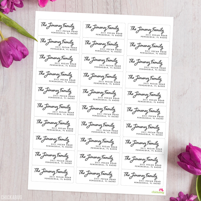 Bold Script Address Labels