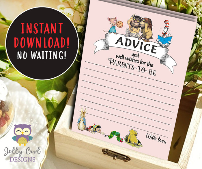 Book Themed Baby Shower - Message to New Parents