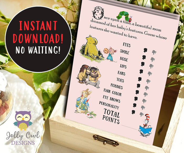 Book Themed Baby Shower Game - Who Knows Mommy Best