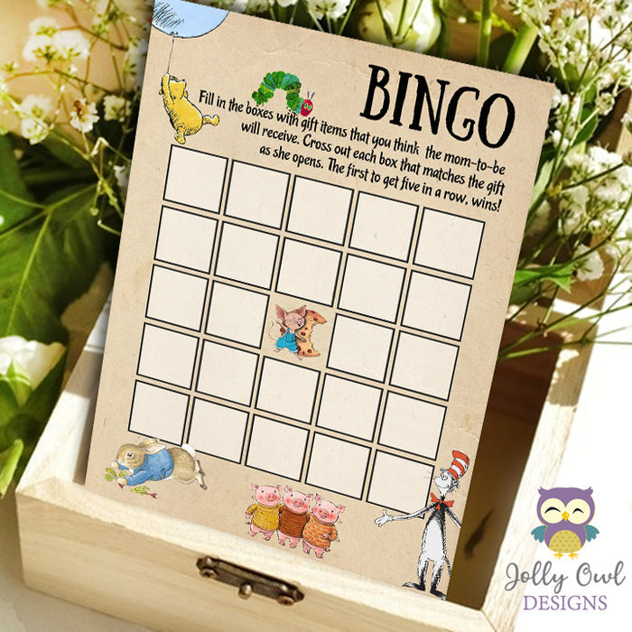 Book Themed Baby Shower Games - 10 Games BUNDLE SET